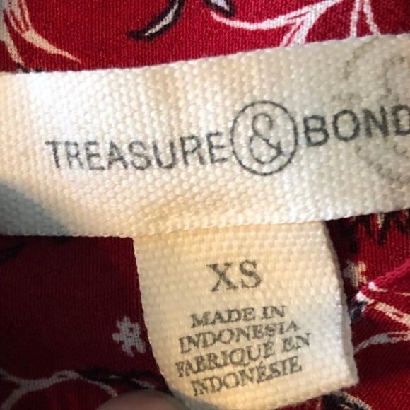 Treasure & Bond Deep Red Peasant Blouse XS - Picture 7 of 7
